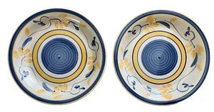 Set of 2 Gibson Designs 10-5/8" Hand Painted Concordia Swirl Dinner Plates - Picture 1 of 4