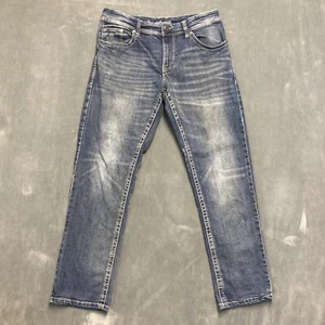 Axe & Crown Athletic Fit Straight Jeans Mens 32x32 Whiskered Blue Stretch Denim - Picture 1 of 15