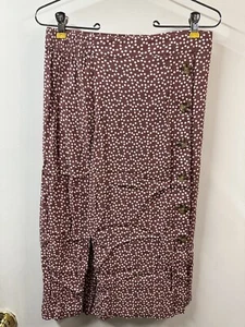 Express Skirt Womens Small Brown Polka Dot High Rise - Picture 1 of 7