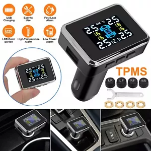 TPMS USB Sistema de Monitoreo de Presión de Neumáticos Inalámbrico para Automóvil con 4 Sensores Externos - Imagen 1 de 7