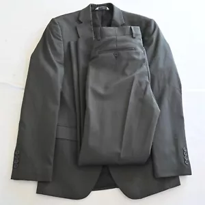 Lineage 36R 28x32 Gray Sharkskin Check Mens Sport Coat Jacket Pants Suit - Picture 1 of 24