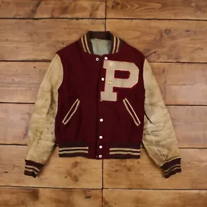 Vintage Varsity Jacke S 60er Bomber Letterman rot - Bild 1 von 9