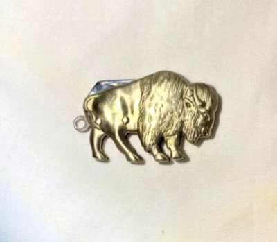 Novelty Cutlery Buffalo-Shaped Folding Knife 1" Stainless Blade Nickel-Silver - Image 1 of 4