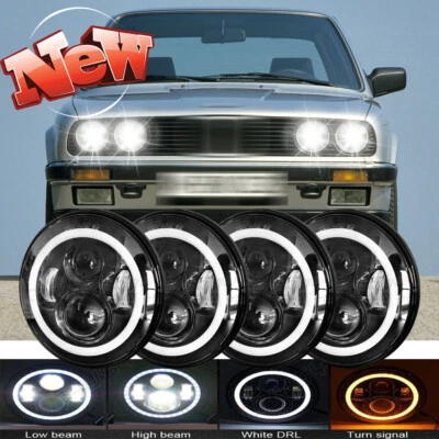 Fit BMW 325i 528i 535i 735i E30 5-3/4 5.75" LED Headlights Hi-Lo Round Headlamp — 第 1/4 张图片