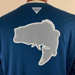 COLUMBIA PFG Men's Terminal Tackle Bass Print Long Sleeve Fishing Shirt Size XL - Picture 1 of 8