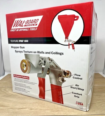 Wal-Board Tools Texture-Pro 200 бункер пистолет распылитель с 3 распылитель наконечники новый в коробке - Изображение 1 из 4