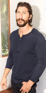 Mika Jaymes Men's Long Sleeve Henley, size large - Picture 1 of 11