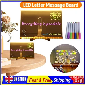 LED Note Board with Night Light & 7 Pens Kids Drawing & Message Board Xmas Gifts - Picture 1 of 23