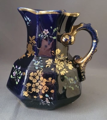 ANTIQUE MASON'S IRONSTONE MAZARINE BLUE HAND PAINTED FLOWERS HYDRA JUG C1820-25 - Image 1 of 4