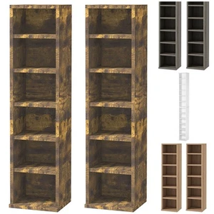 HOMCOM Set 2 Scaffali Porta CD con Mensole Regolabili 21x22.5x88.5cm - Foto 1 di 41