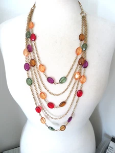 TALBOTS COLOFUL BEAD NECKLACE 24-27" - Picture 1 of 3