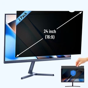 2-Pack 24" Privacy Filter for 16:9 Monitor, Anti-Glare Blue Light Screen - Picture 1 of 7
