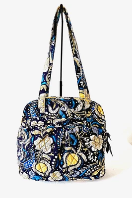 Vera Bradley Элли синий сладкий складки двойной ручки наплечная сумка, EC! - Изображение 1 из 4