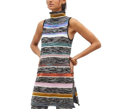 Túnica listrada Anthropologie feminina tamanho M gola redonda tingida espacial nova com etiquetas MSRP $190 - Imagem 1 de 4