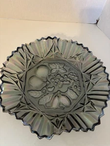 Vintage Federal Glas 11" Schale Rauch irisierend Karneval Depression Glas - Bild 1 von 4