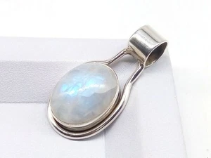 Ciondolo fatto a mano in argento sterling 925 pietra di luna arcobaleno Ag-75 - Foto 1 di 5