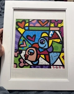 Framed 2016 Romero Britto fishbowl Printed Artwork - Picture 1 of 11