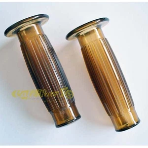 Manopole moto a botticella tipo colore caramello per manubri da 1" 25,4mm - Picture 1 of 2