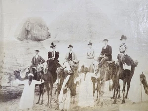 1890-1900 Original Albumin Druck Foto ÄGYPTEN SPHINX PYRAMIDEN GIZA rar - Bild 1 von 6