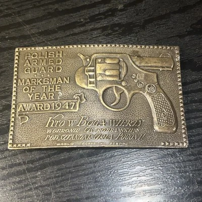 1947 GUARDIA ARMADA POLACA TIRADOR HEBILLA DE CINTURÓN TIFFANY STUDIO NY - Lewis Chicago Foto 1 de 4