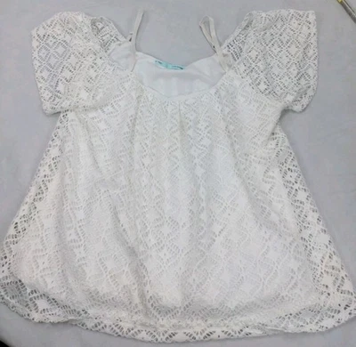 Blusa Maurices Feminina Coquette Ilhós Renda Branca Tamanho Grande Alças Ajustáveis - Imagem 1 de 4