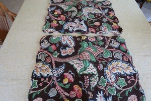 2 Jane Seymour Brown Floral Scalloped Pillow Shams - Picture 1 of 8