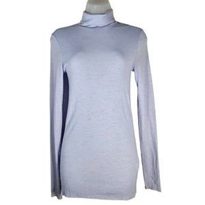 COS Top Women M Slim-Fit Merino Wool Periwinkle Blue Turtleneck Lightweight NWOT - Bild 1 von 13