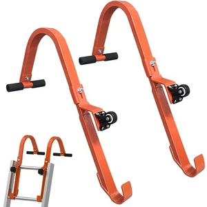 2 Pack Heavy Duty Roof Ladder Hook with Wheel,Extension Ladder Stabilizer for... - Picture 1 of 7
