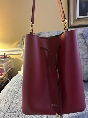 Cartera Ralph Lauren Rojo Borgoña Foto 1 de 4