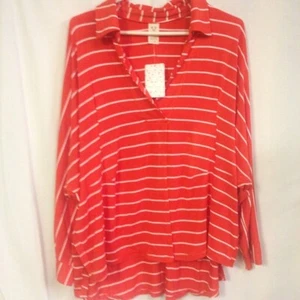 free people Striped Can't Fool Me Hi-Low Shirt Size XS - Picture 1 of 3