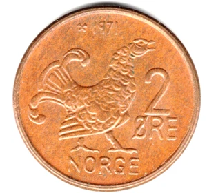 1971 TWO ORE from NORWAY ~ PLEASE SEE THE SCAN. stk 71-197 - Picture 1 of 4