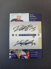 2005 Upper Deck Be a Player SP Signatures Duals Dany Heatley Kari Lehtonen Auto