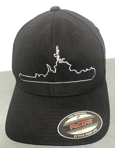 NAVY SHIP STARLIGHT BLACK KNIT BASEBALL CAP HAT FLEXFIT ONE SIZE NWOT - Picture 1 of 4
