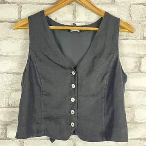 J.CREW Neu mit Etikett Damen Slim-Fit schwarz Leinen vielseitige Weste Gr. 6 BY698 - Bild 1 von 5
