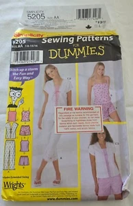 Simplicity 5205 - Girls Pajamas - SIZES 7 to 16 - UNCUT Sewing Pattern - Picture 1 of 3