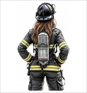 Feuerwehr Feuerwehr FEUERWEHR MÄDCHEN Fenster/Helm Aufkleber mit individuellem Namen - Bild 1 von 1