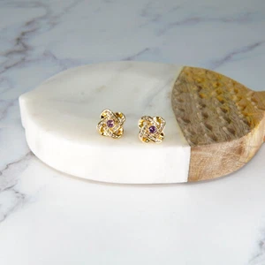 Pendientes de circonita piedra natal color alejandarita junio premium joyería poste trasero - Imagen 1 de 4