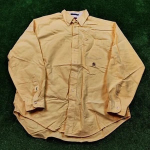 Vintage Tommy Hilfiger Shirt Mens Large Yellow Collared Button Up Casual L/S 90s - Picture 1 of 13
