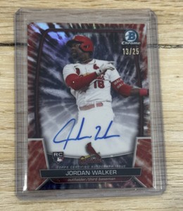 2023 Bowman Chrome AUTO Jordan Walker /25 ORANGE COLOR RUN  ROOKIE Case Hit