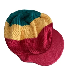 Gorro Largo para Pelo Largo Rasta Visera Gorro Gorro Verde Amarillo Rojo - Imagen 1 de 1