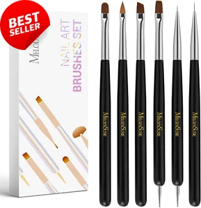 6Pcs Nail Art Brushes Set, Professional Tools for Gel Polish & Nail Design - Picture 1 of 12