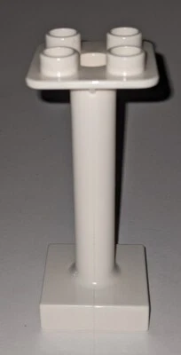 Lego DUPLO WHITE 2X2X4 Furniture Umbrella Stand Square Base Piece Part # 93353 - Image 1 of 4