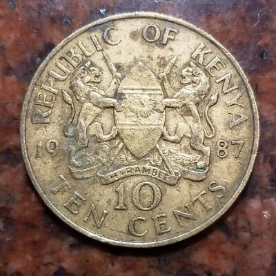 1987 KENYA 10 CENTS COIN - #B1448 - Image 1 of 2
