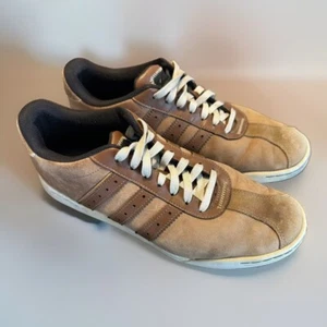 Adidas Mens 11 Adicross Classic Spikeless Golf Shoes Q44604 Brown Tan Suede - Picture 1 of 8