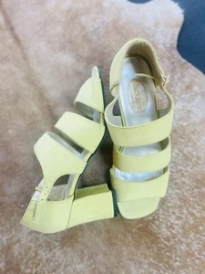 Vintage 60er Mod Retro Pop Art Madmen Jack Sprat limettengrün Blockabsatz Sandalen 7 - Bild 1 von 6