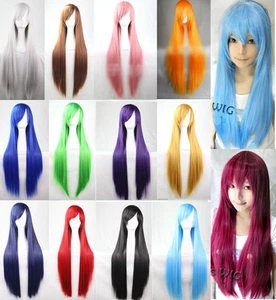 Hot Sexy 80cm Long Straight Wig Fashion Cosplay Costume Anime Hair Full Wig Hair - Picture 1 of 19