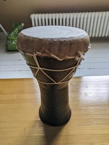 small Egyptian clay drum handmade - Picture 1 of 4