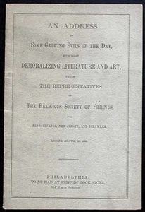 An Address on Some Growing Evils of the Day 1882 1st ed. Society of Friends VG+ - Foto 1 di 1