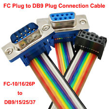 FC-10/16/26P to DB9/15/25/37 2.54IDC Bullhorn Block Crimp Head to DB Head Cable