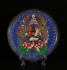 12.2" Old Song Jun Kiln painted with gold Maha Cundi Bodhisattva Pattern Plate